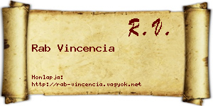 Rab Vincencia névjegykártya